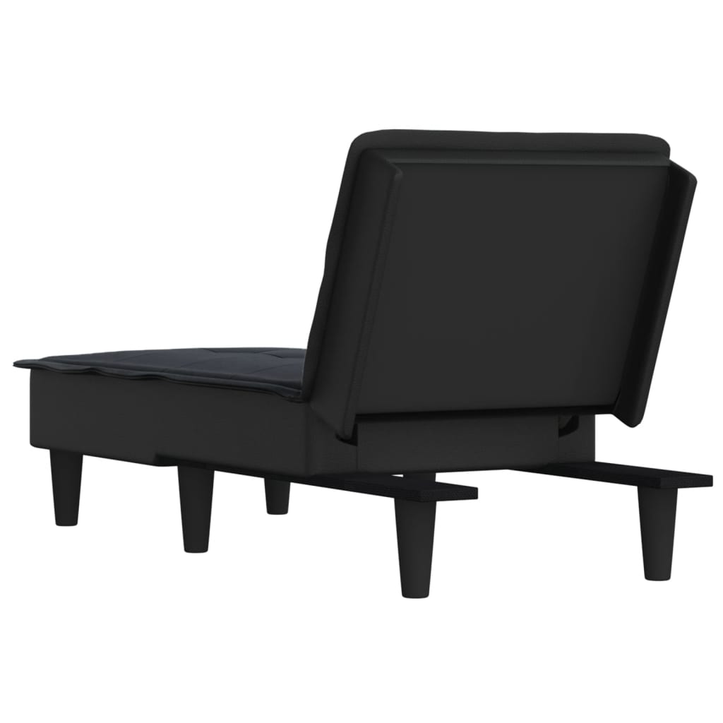 vidaXL Șezlong, negru, material textil vidaXL Șezlong, negru, material textil