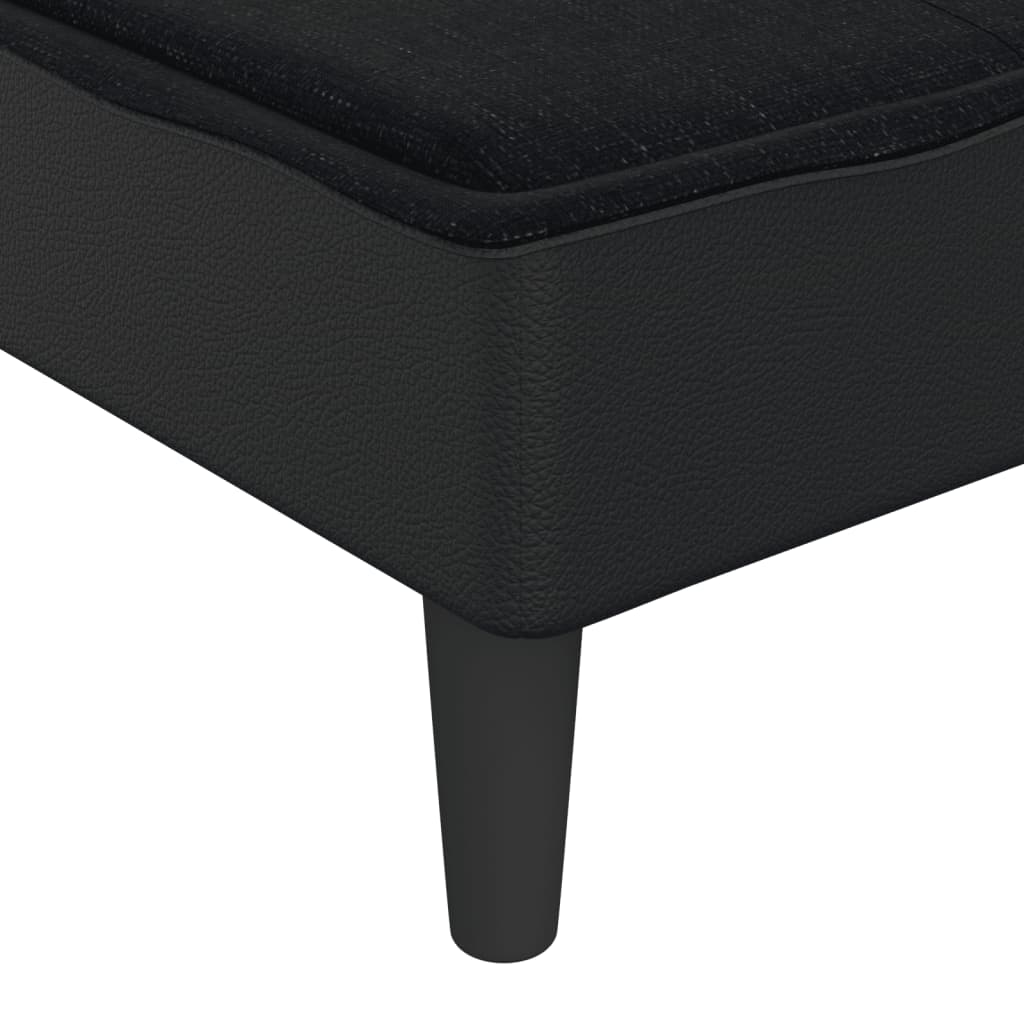 vidaXL Șezlong, negru, material textil vidaXL Șezlong, negru, material textil