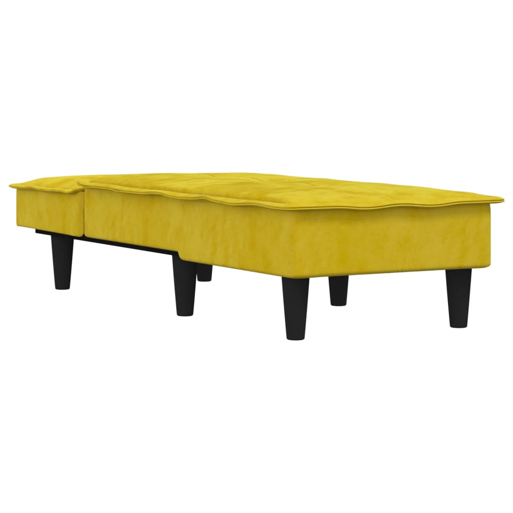 vidaXL Șezlong, galben, catifea vidaXL Șezlong, galben, catifea