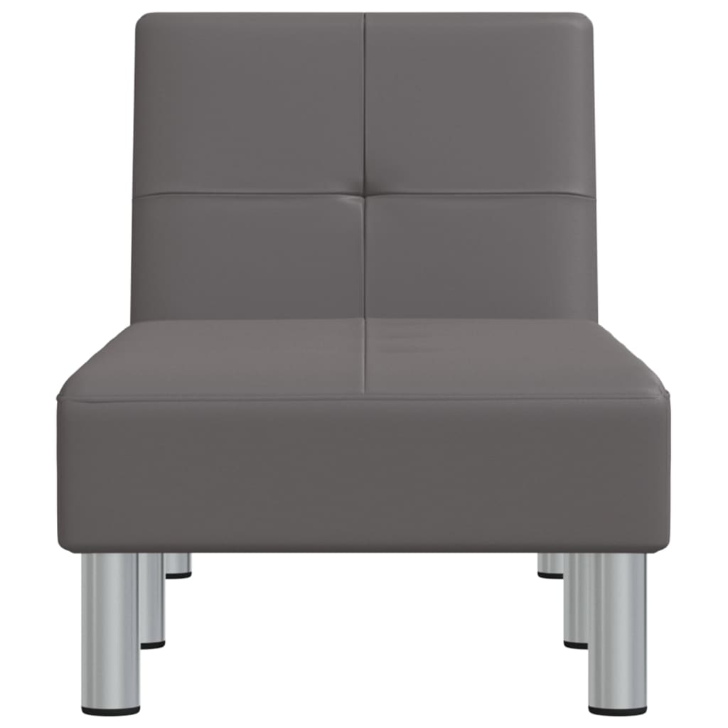 vidaXL Șezlong, gri, piele ecologică vidaXL Șezlong, gri, piele ecologică
