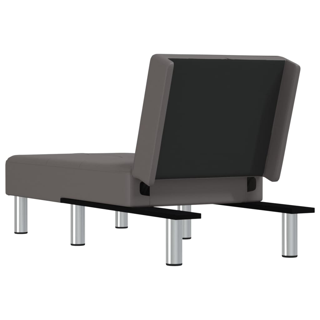 vidaXL Șezlong, gri, piele ecologică vidaXL Șezlong, gri, piele ecologică