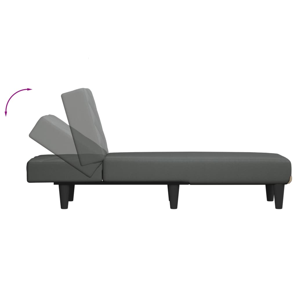 vidaXL Șezlong, gri închis, material textil vidaXL Șezlong, gri închis, material textil
