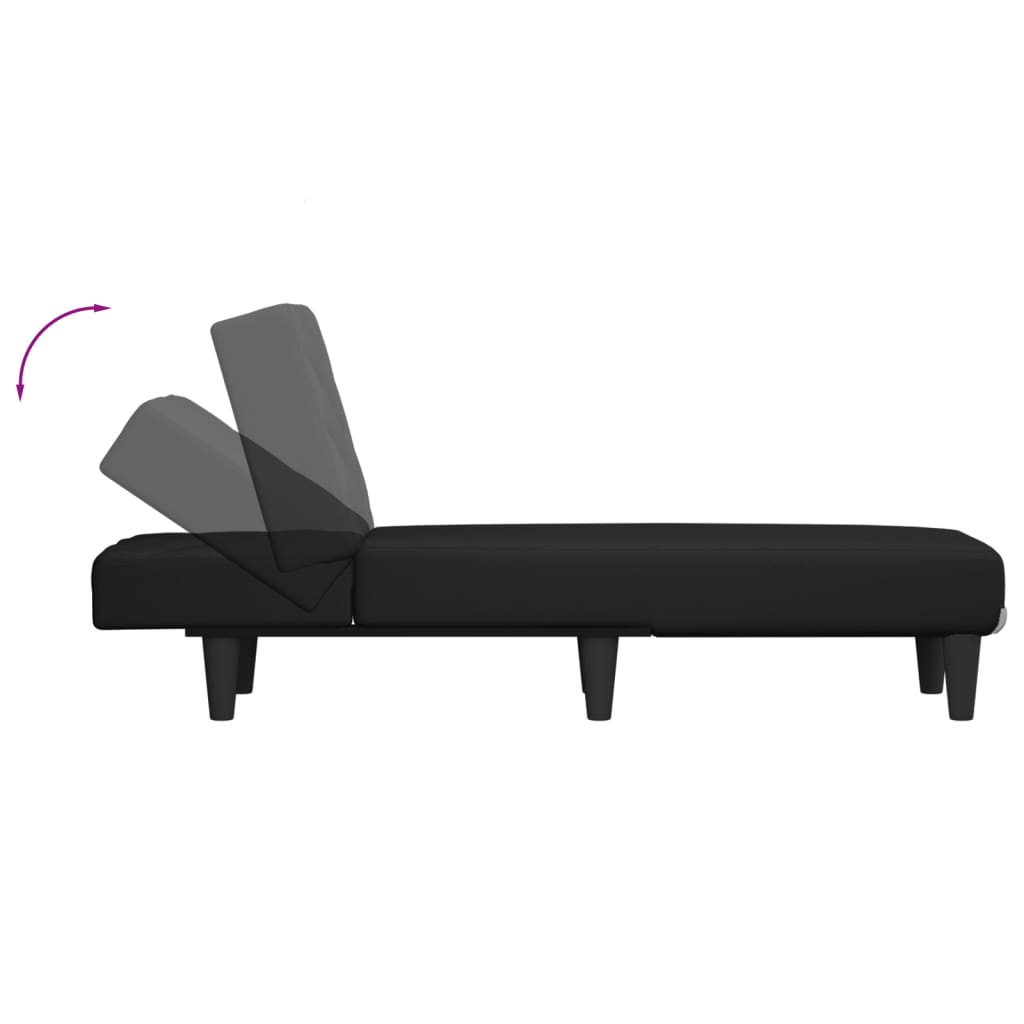 vidaXL Șezlong, negru, material textil