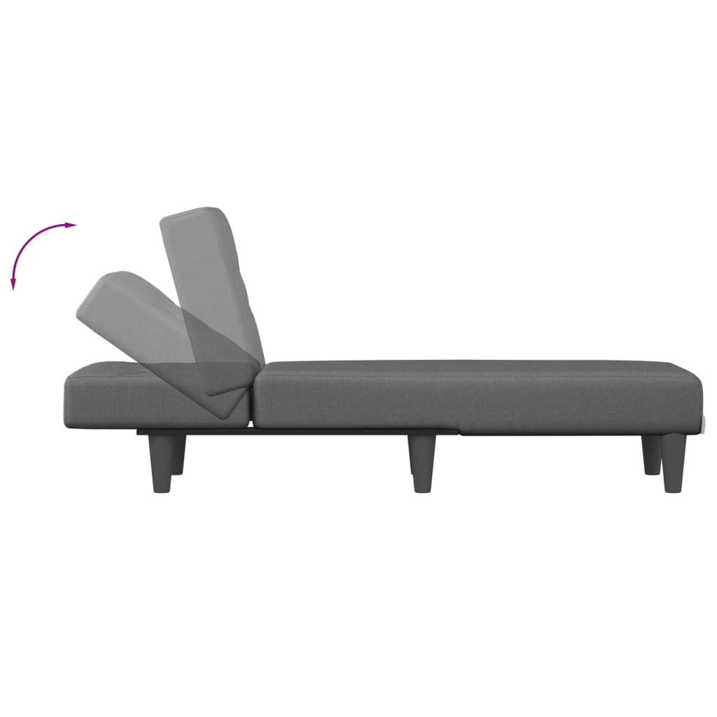 vidaXL Șezlong, gri închis, material textil vidaXL Șezlong, gri închis, material textil