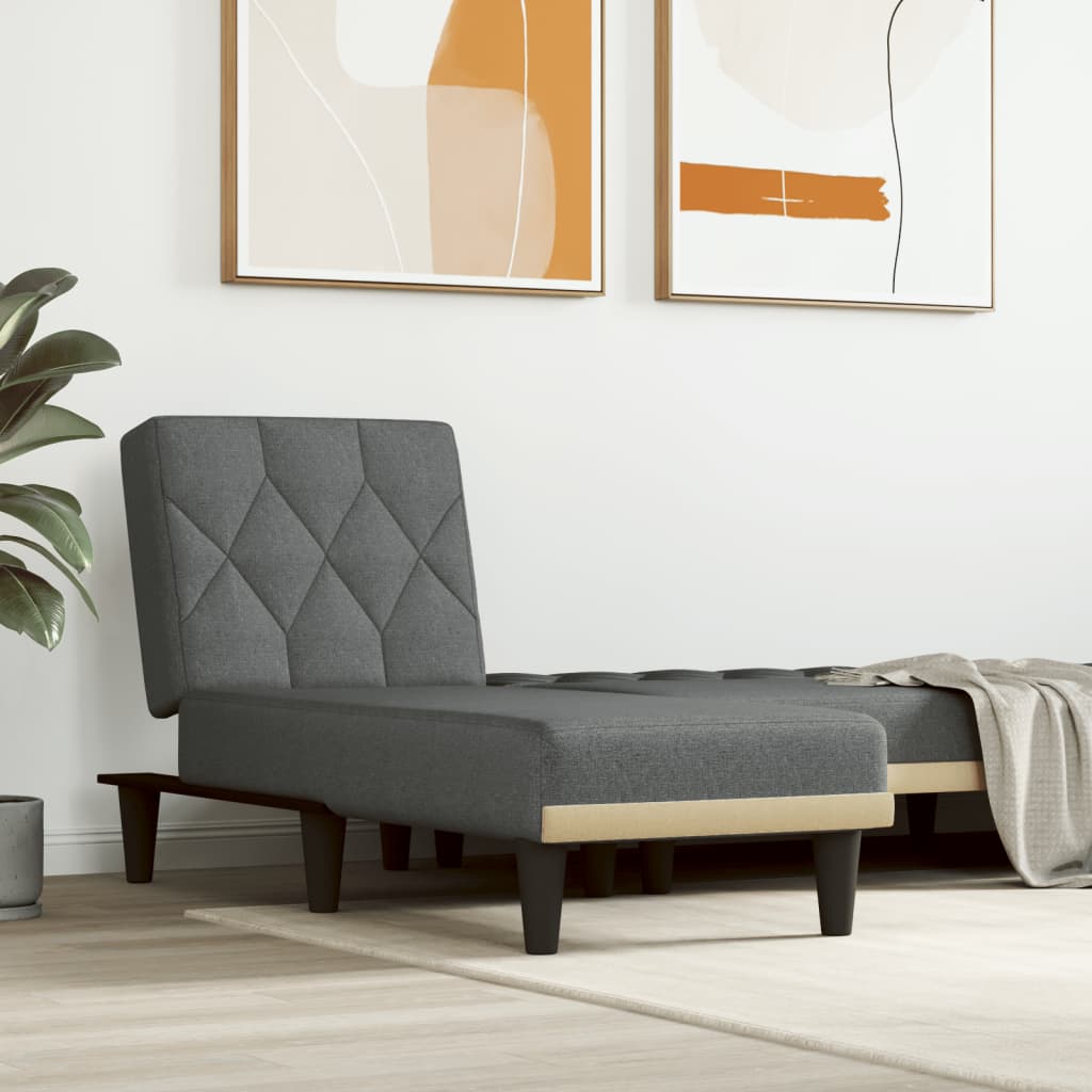 vidaXL Șezlong, gri închis, material textil vidaXL Șezlong, gri închis, material textil
