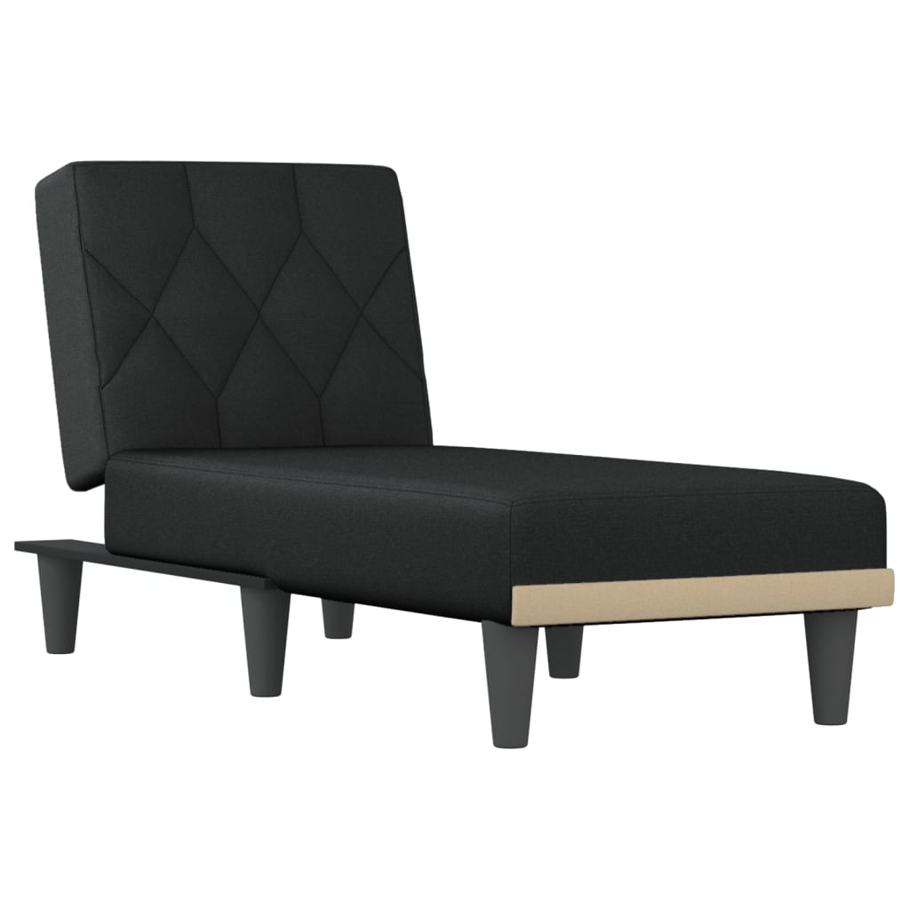 vidaXL Șezlong, negru, material textil vidaXL Șezlong, negru, material textil
