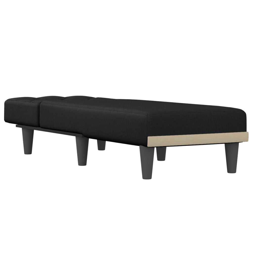 vidaXL Șezlong, negru, material textil vidaXL Șezlong, negru, material textil