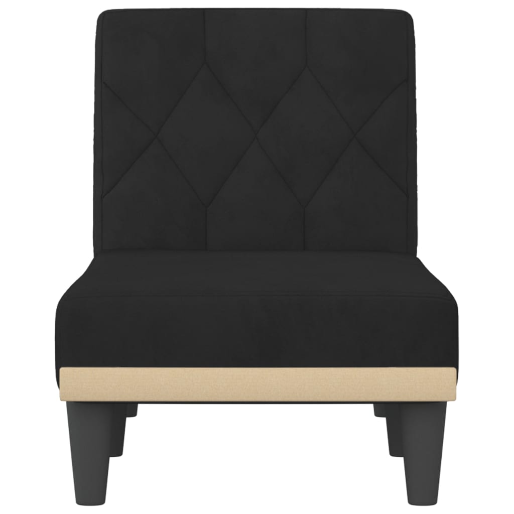 vidaXL Șezlong, negru, catifea vidaXL Șezlong, negru, catifea