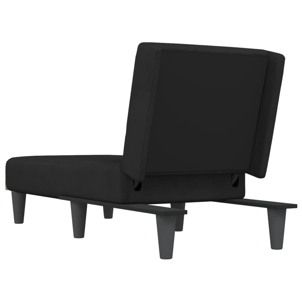 vidaXL Șezlong, negru, catifea vidaXL Șezlong, negru, catifea