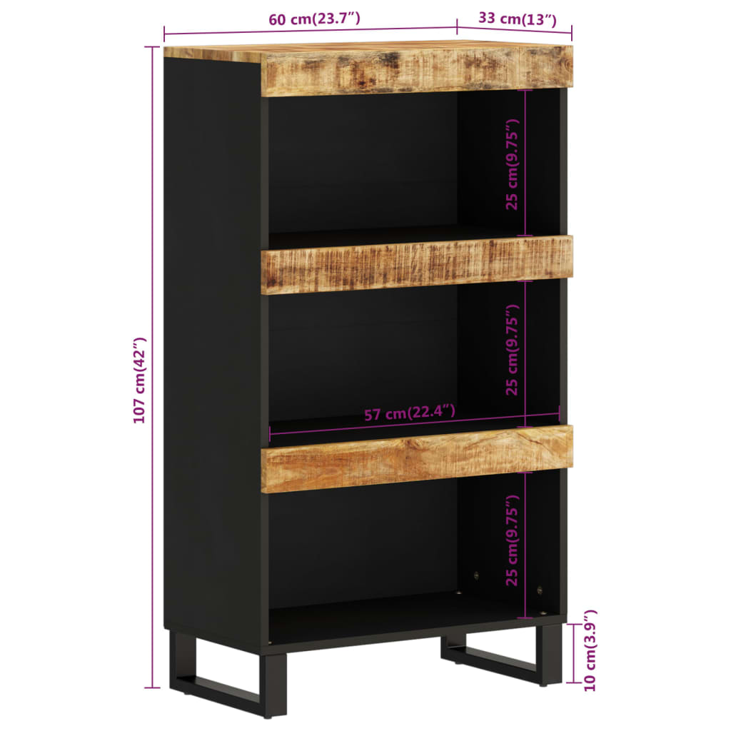 vidaXL Dulap lateral, 60x33x107 cm, lemn masiv de mango vidaXL Dulap lateral, 60x33x107 cm, lemn masiv de mango