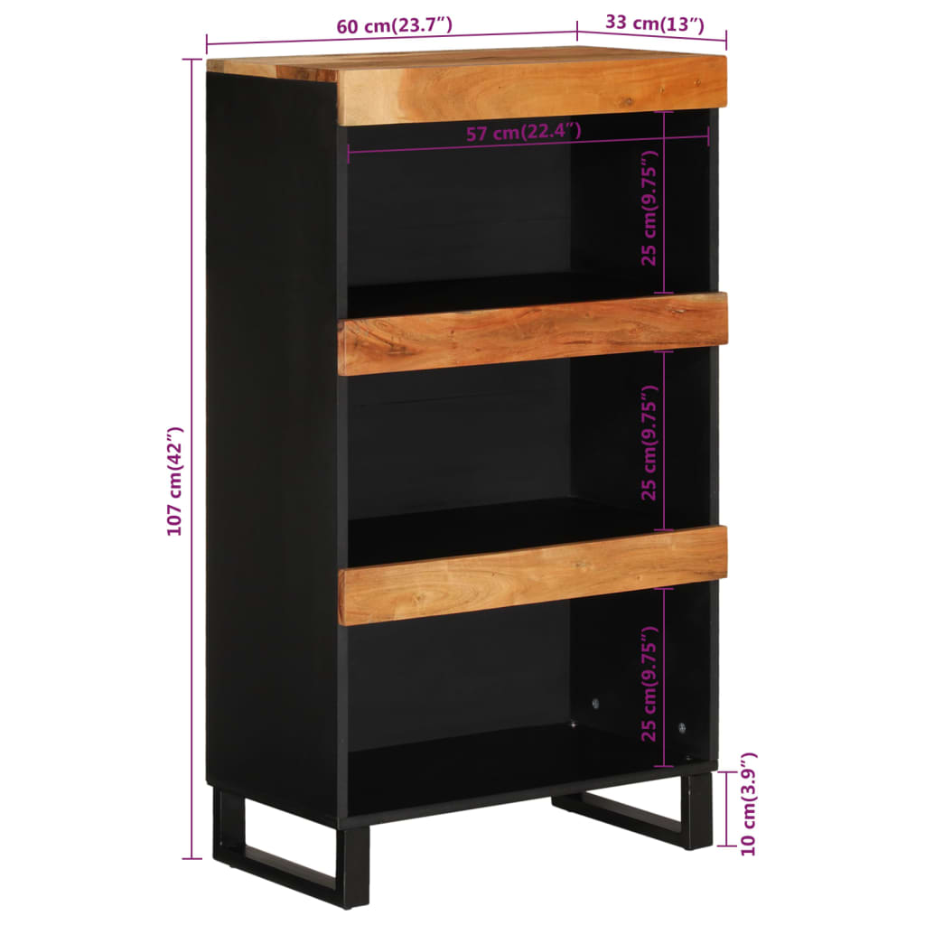 vidaXL Dulap lateral, 60x33x107 cm, lemn masiv de acacia vidaXL Dulap lateral, 60x33x107 cm, lemn masiv de acacia