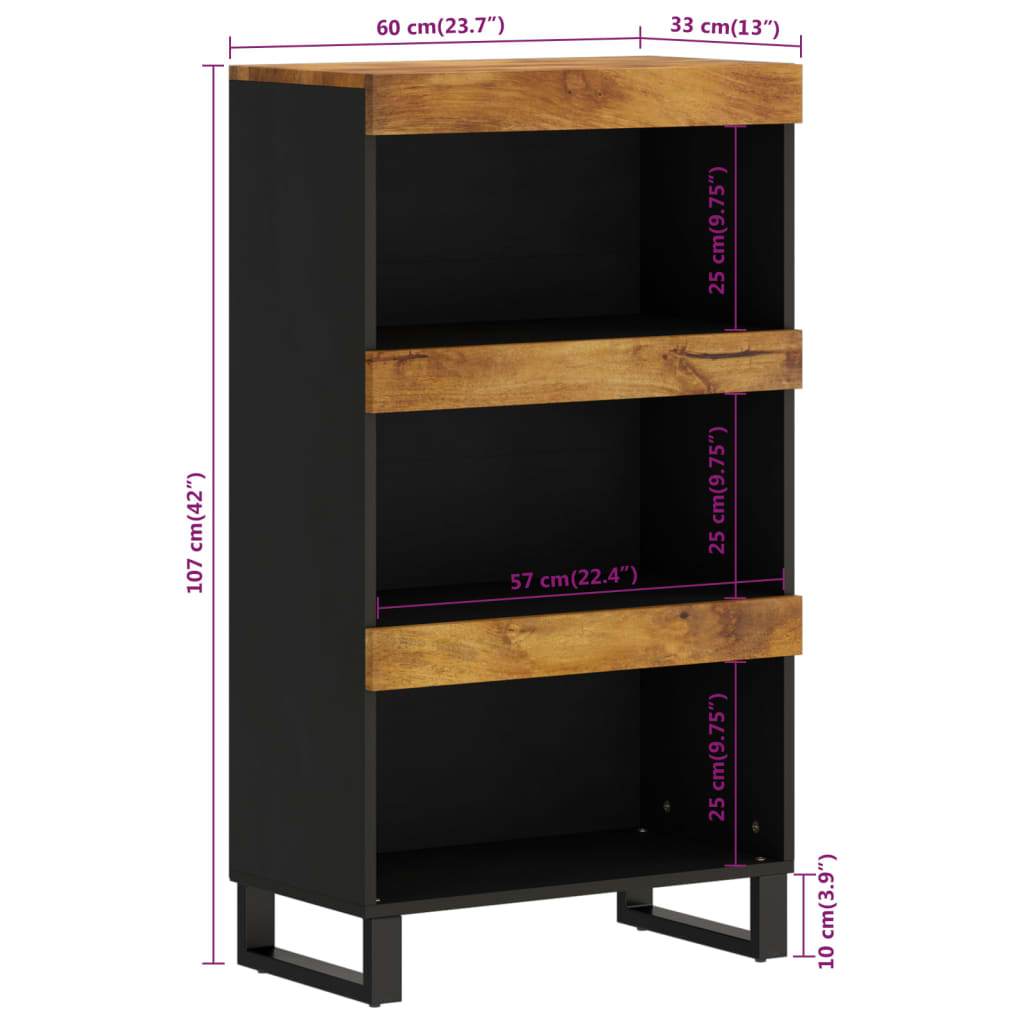 vidaXL Dulap lateral, 60x33x107 cm, din lemn masiv de mango vidaXL Dulap lateral, 60x33x107 cm, din lemn masiv de mango