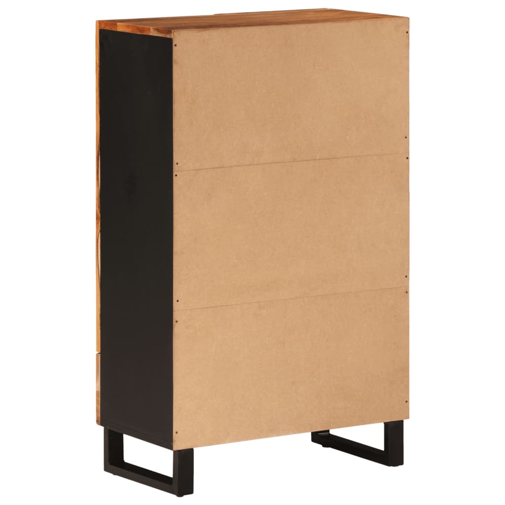 vidaXL Dulap cu sertar, 60x33x100 cm, lemn masiv de acacia și fier