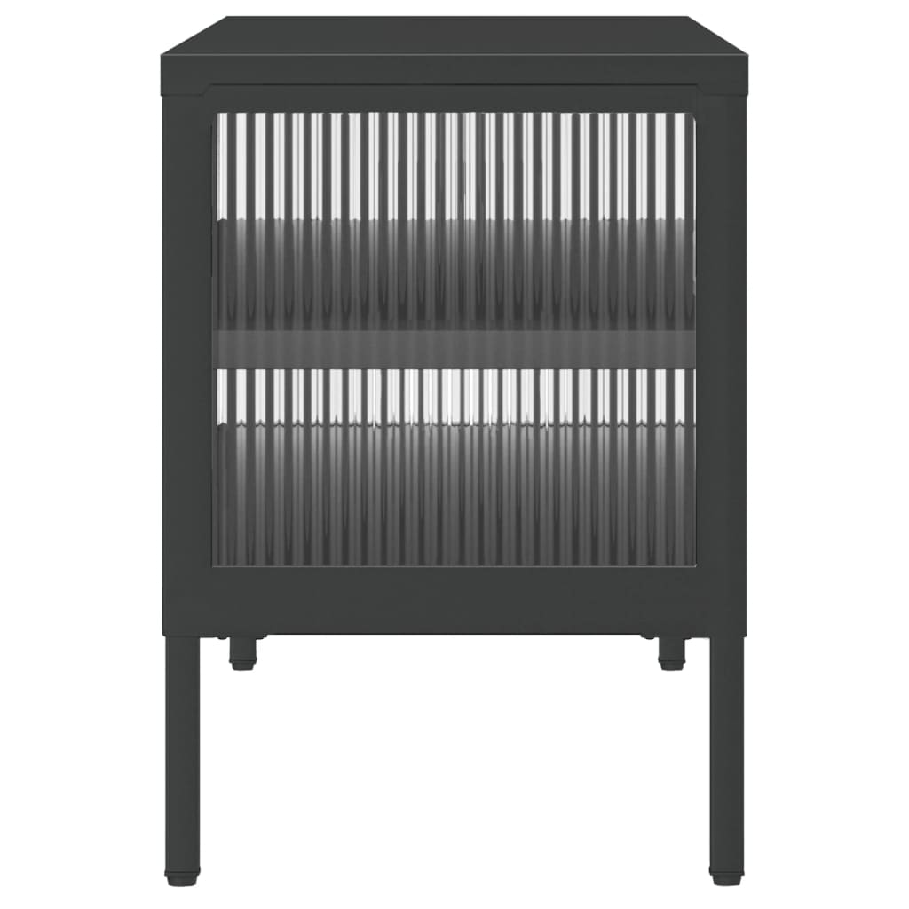 vidaXL Dulap TV, negru, 105x35x50 cm, sticlă și oțel