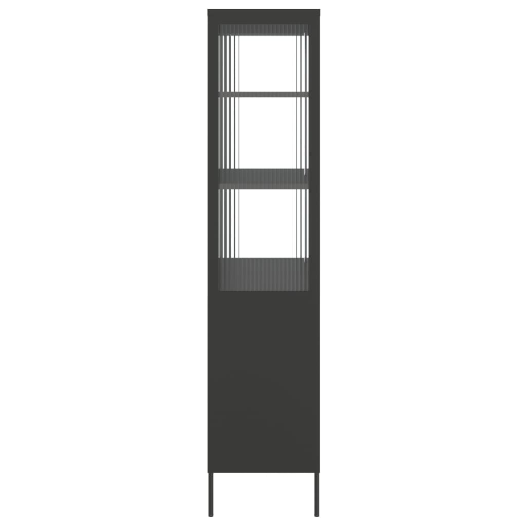 vidaXL Dulap înalt, negru, 90x40x180 cm, sticlă și oțel