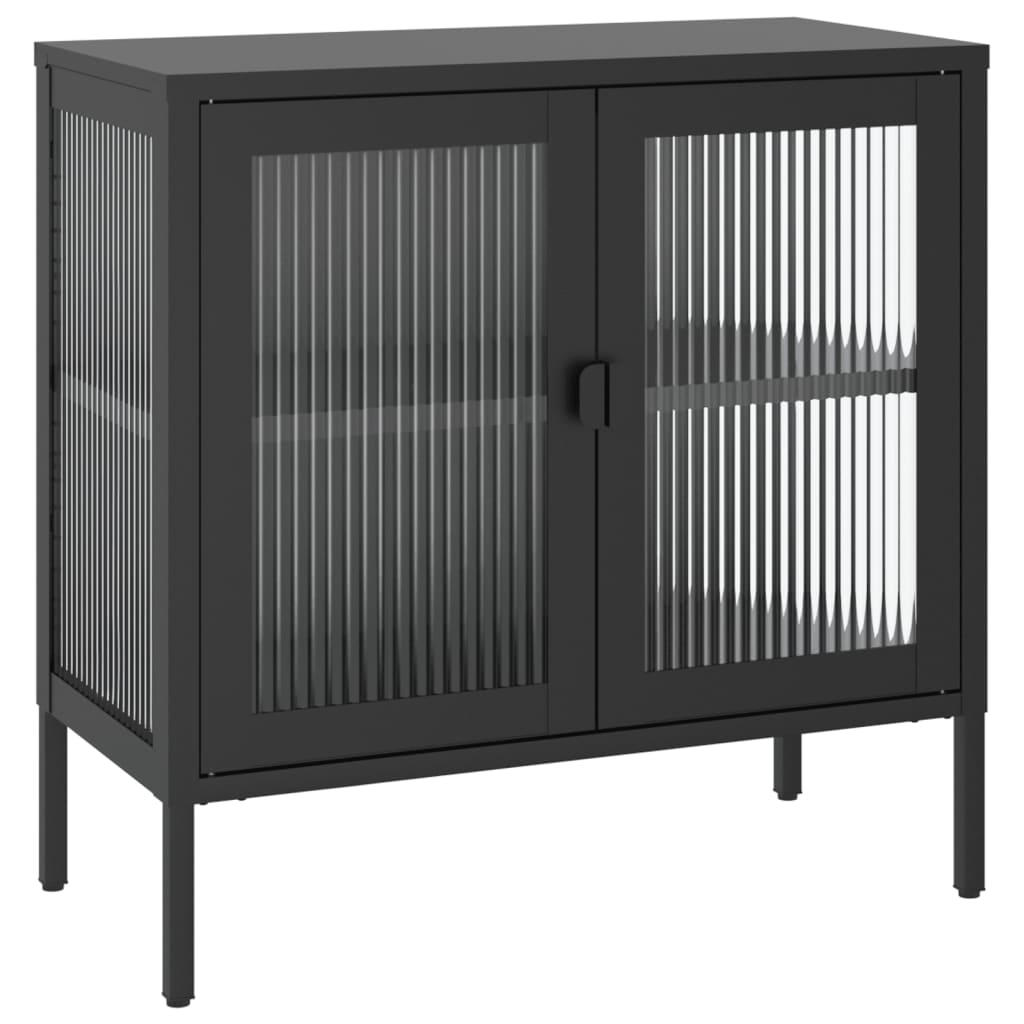 vidaXL Dulap, negru, 70x35x70 cm, sticlă și oțel vidaXL Dulap, negru, 70x35x70 cm, sticlă și oțel