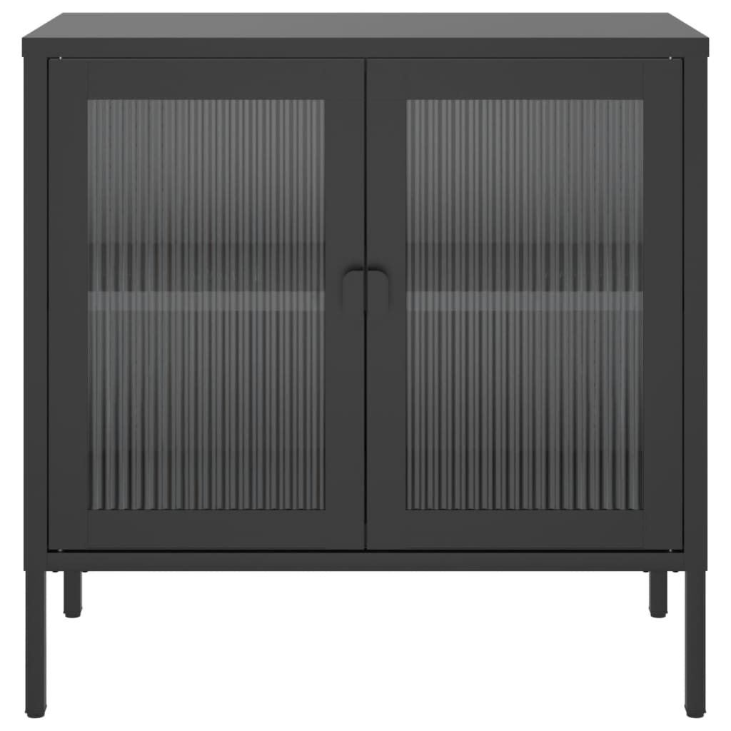 vidaXL Dulap, negru, 70x35x70 cm, sticlă și oțel vidaXL Dulap, negru, 70x35x70 cm, sticlă și oțel
