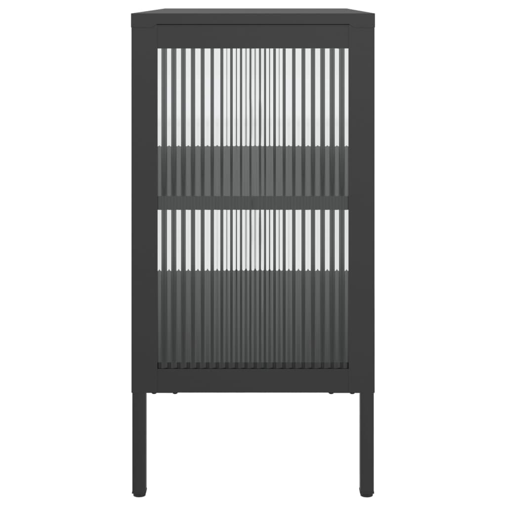vidaXL Dulap, negru, 70x35x70 cm, sticlă și oțel vidaXL Dulap, negru, 70x35x70 cm, sticlă și oțel