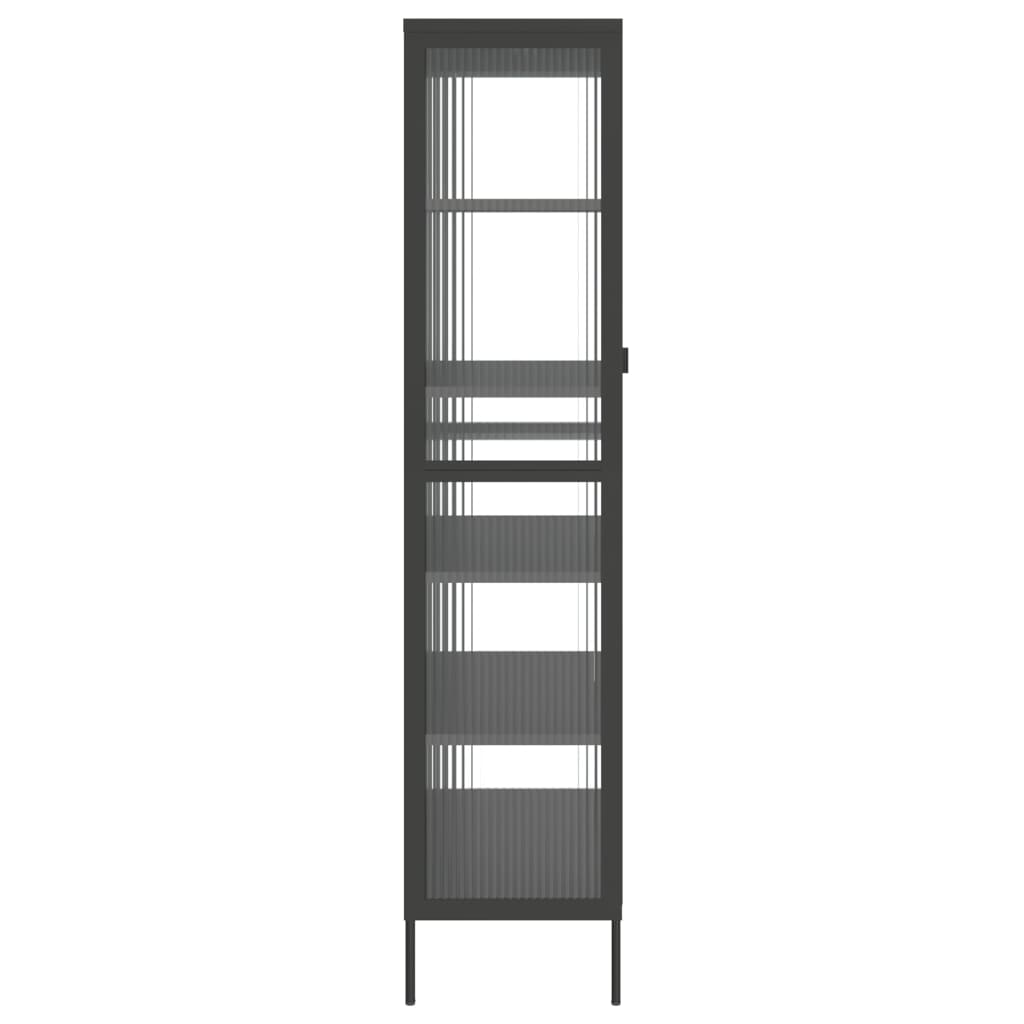 vidaXL Dulap înalt, negru, 85x40x180 cm, sticlă și oțel