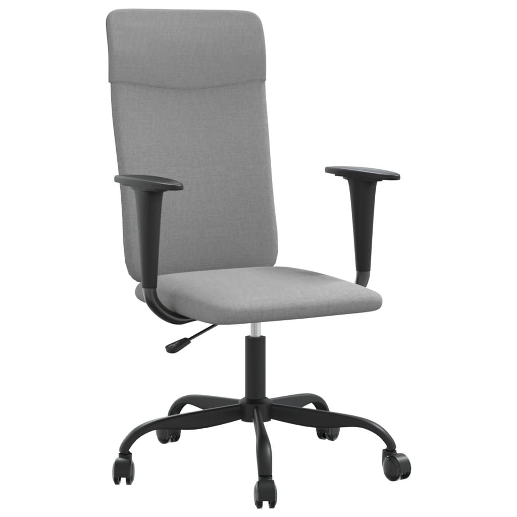 vidaXL Scaun de birou reglabil în înălțime, gri deschis, textil vidaXL Scaun de birou reglabil în înălțime, gri deschis, textil