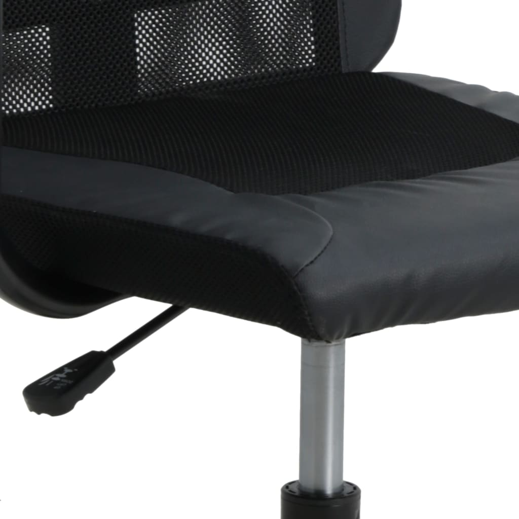 vidaXL Scaun birou reglabil în înălțime negru piele artificială/plasă vidaXL Scaun birou reglabil în înălțime negru piele artificială/plasă