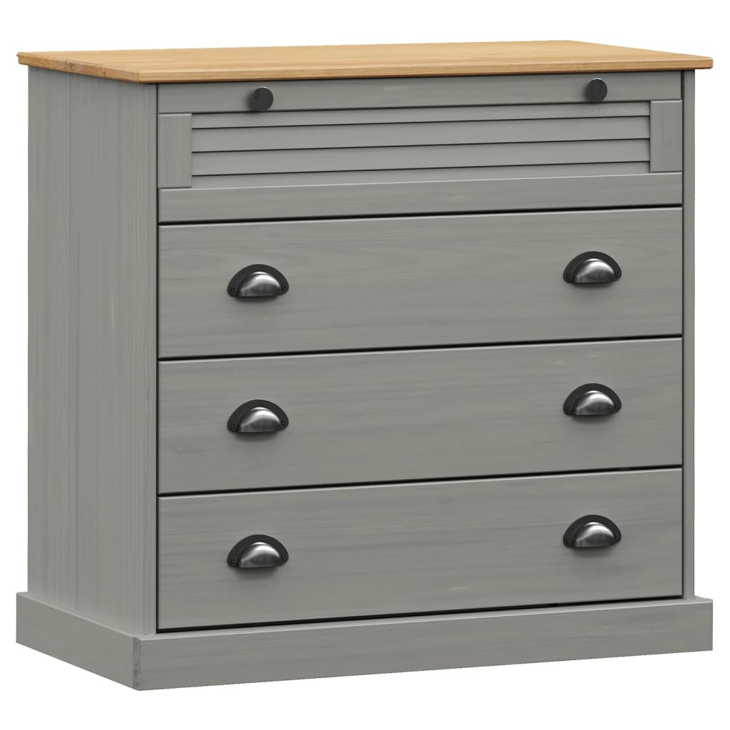vidaXL Comodă cu sertare VIGO, gri, 80x40x76 cm, lemn masiv de pin vidaXL Comodă cu sertare VIGO, gri, 80x40x76 cm, lemn masiv de pin