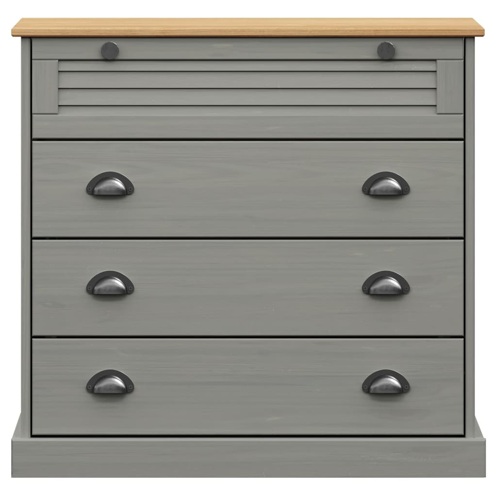 vidaXL Comodă cu sertare VIGO, gri, 80x40x76 cm, lemn masiv de pin vidaXL Comodă cu sertare VIGO, gri, 80x40x76 cm, lemn masiv de pin