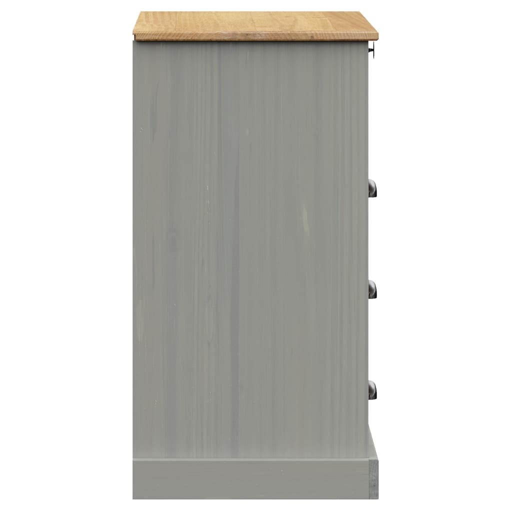 vidaXL Comodă cu sertare VIGO, gri, 80x40x76 cm, lemn masiv de pin vidaXL Comodă cu sertare VIGO, gri, 80x40x76 cm, lemn masiv de pin