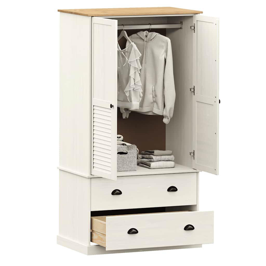 vidaXL Dulap VIGO, alb, 90x55x170 cm, lemn masiv de pin