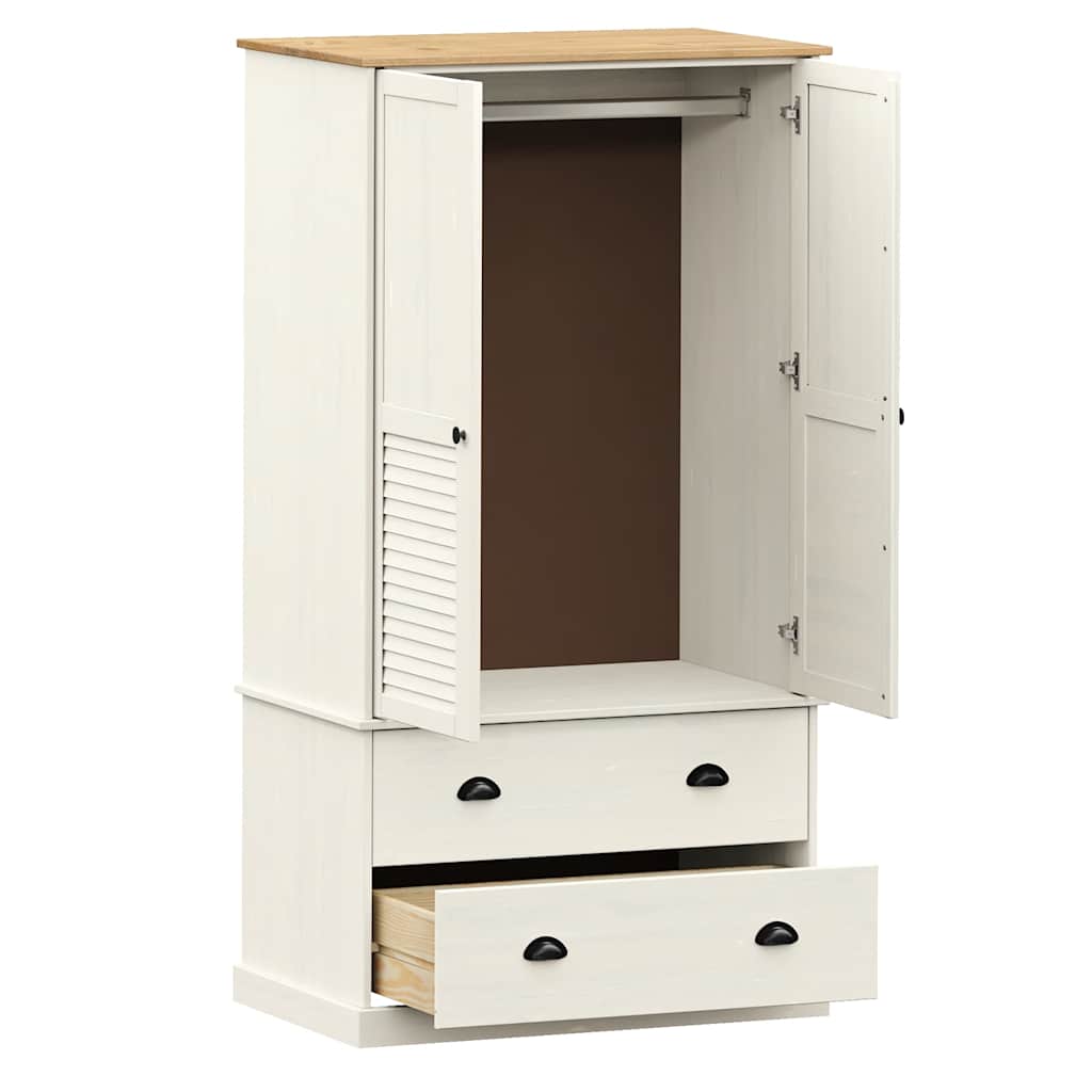 vidaXL Dulap VIGO, alb, 90x55x170 cm, lemn masiv de pin