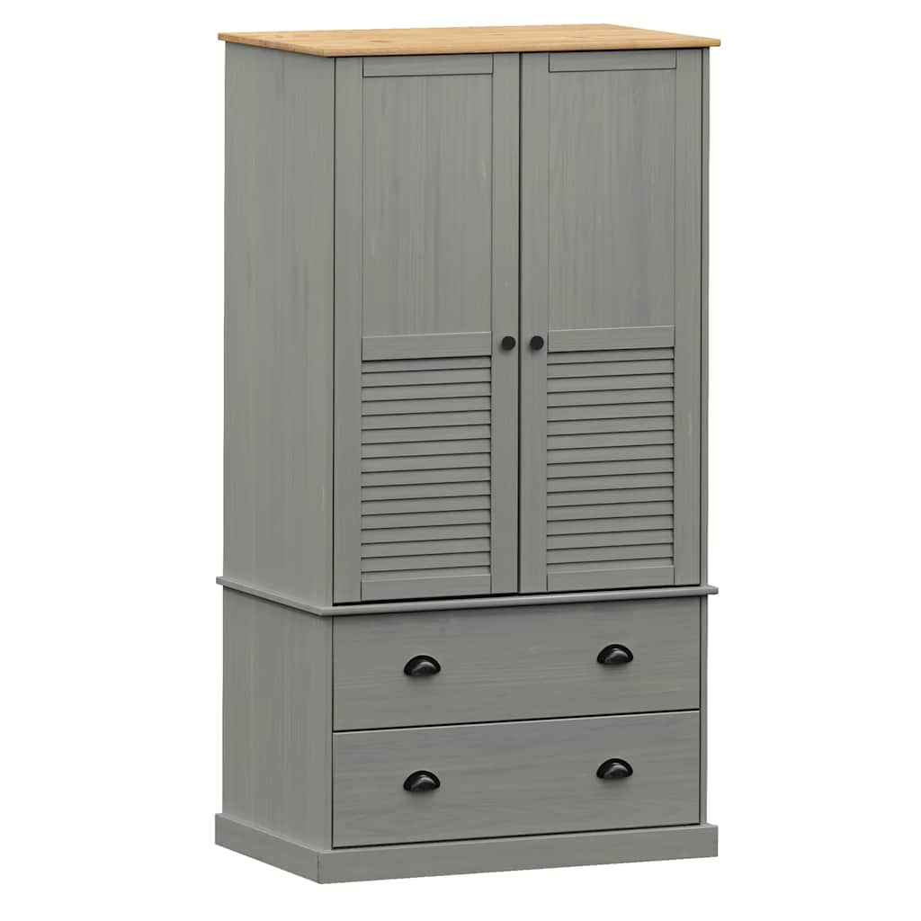 vidaXL Șifonier VIGO, gri, 90x55x170 cm, lemn masiv de pin