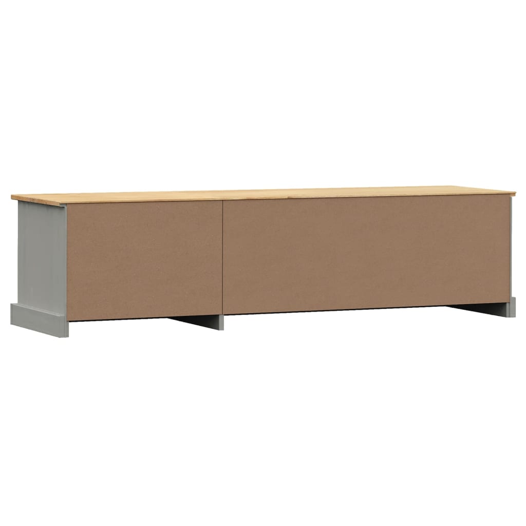 vidaXL Comodă TV VIGO, gri, 156x40x40 cm, lemn masiv de pin
