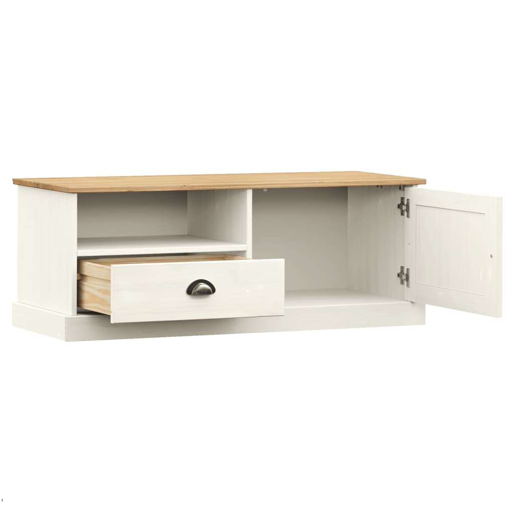 vidaXL Comodă TV VIGO, alb, 106x40x40 cm, lemn masiv de pin