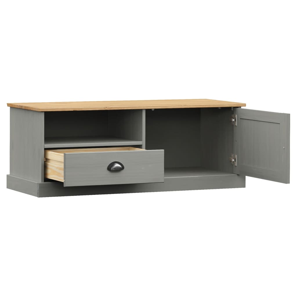 vidaXL Comodă TV VIGO, gri, 106x40x40 cm, lemn masiv de pin