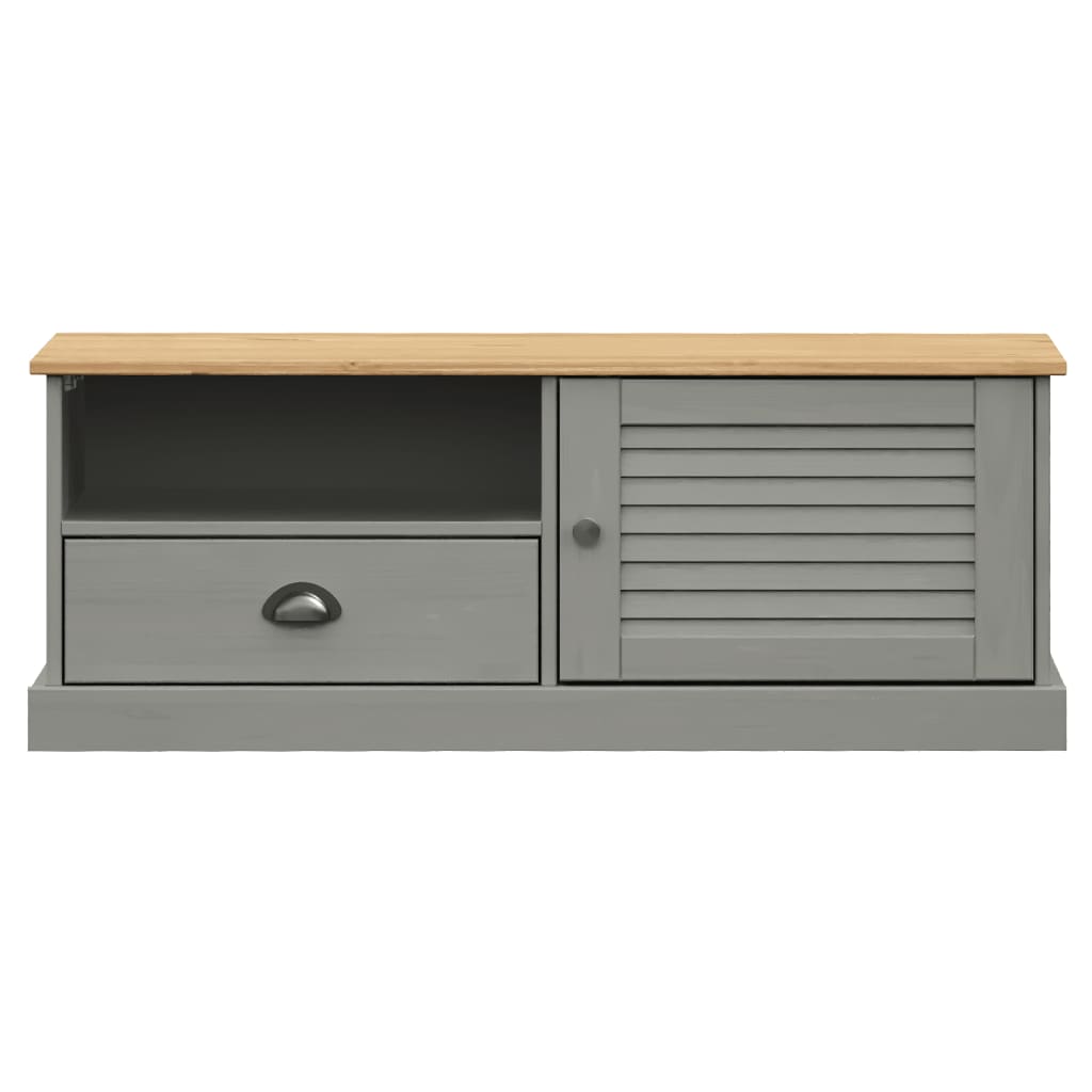 vidaXL Comodă TV VIGO, gri, 106x40x40 cm, lemn masiv de pin