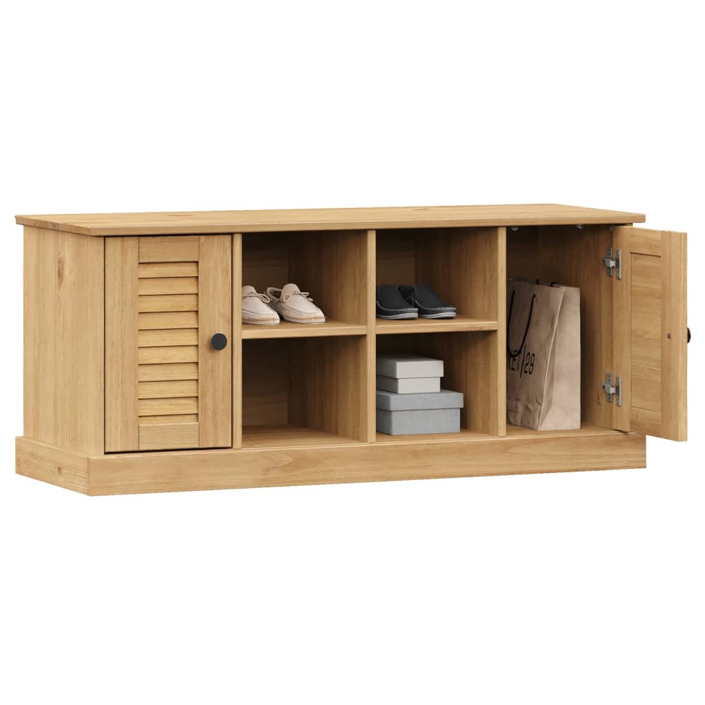 vidaXL Bancă de pantofi VIGO, 106x35x45 cm, lemn masiv de pin vidaXL Bancă de pantofi VIGO, 106x35x45 cm, lemn masiv de pin