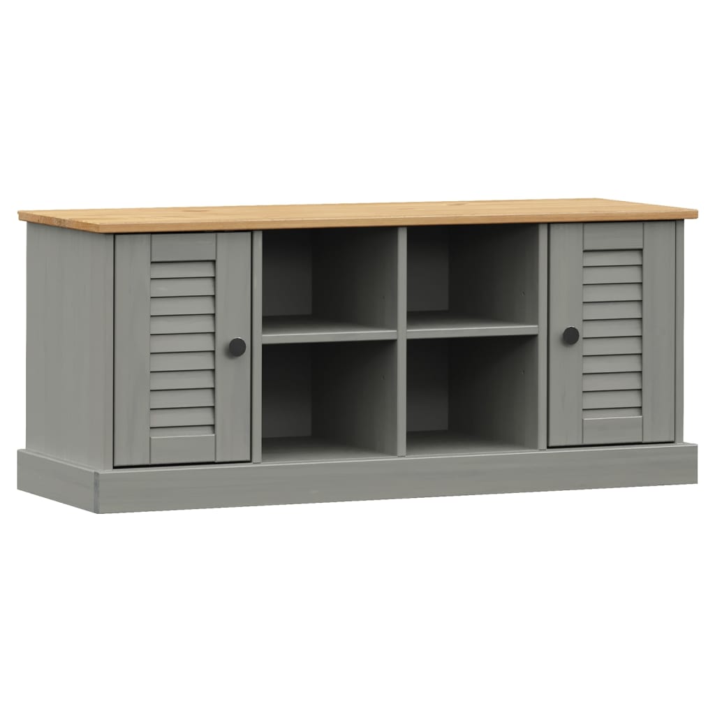 vidaXL Bancă de pantofi VIGO, gri, 106x35x45 cm, lemn masiv de pin vidaXL Bancă de pantofi VIGO, gri, 106x35x45 cm, lemn masiv de pin