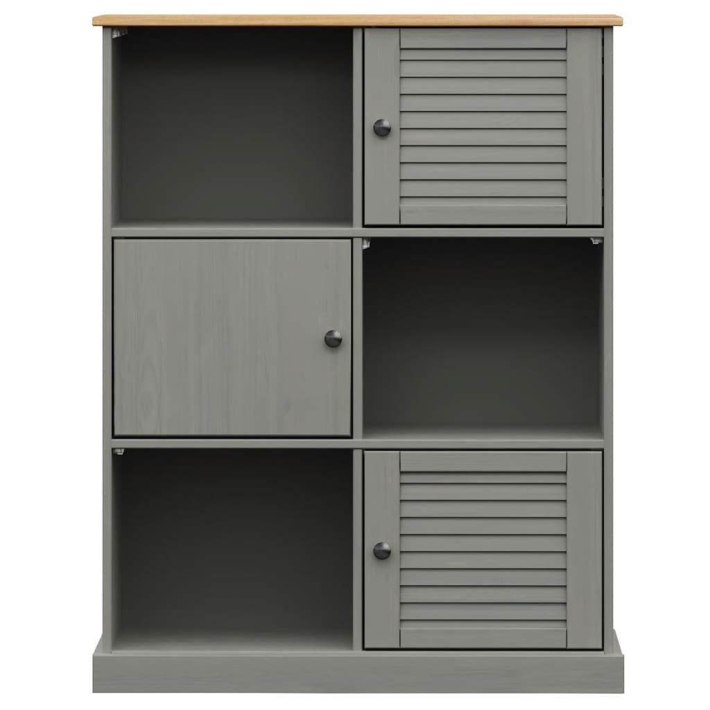 vidaXL Bibliotecă VIGO, gri, 90x35x114,5 cm, lemn masiv de pin vidaXL Bibliotecă VIGO, gri, 90x35x114,5 cm, lemn masiv de pin