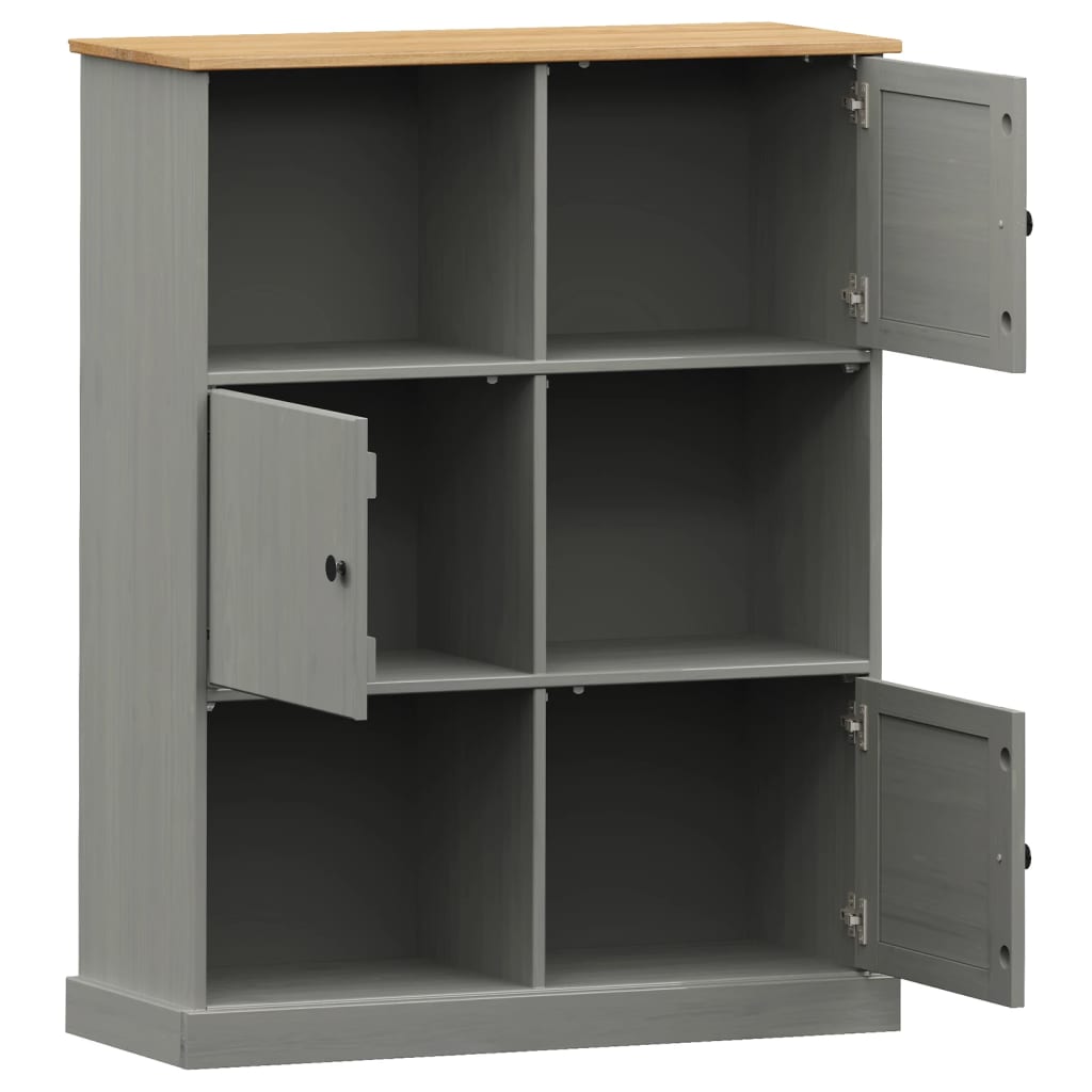 vidaXL Bibliotecă VIGO, gri, 90x35x114,5 cm, lemn masiv de pin vidaXL Bibliotecă VIGO, gri, 90x35x114,5 cm, lemn masiv de pin