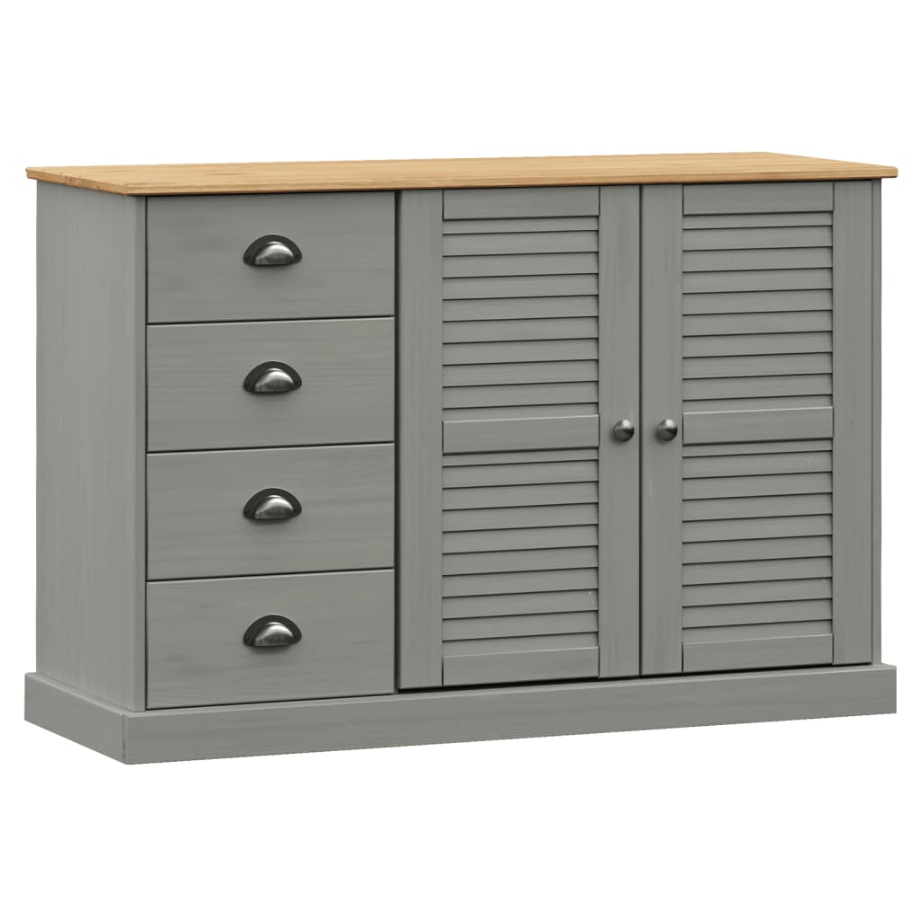 vidaXL Servantă cu sertare VIGO, gri, 113x40x75 cm, lemn masiv de pin vidaXL Servantă cu sertare VIGO, gri, 113x40x75 cm, lemn masiv de pin