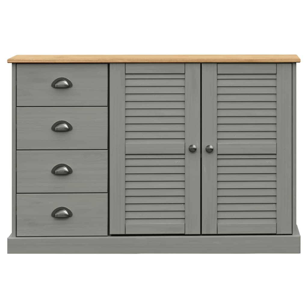 vidaXL Servantă cu sertare VIGO, gri, 113x40x75 cm, lemn masiv de pin vidaXL Servantă cu sertare VIGO, gri, 113x40x75 cm, lemn masiv de pin
