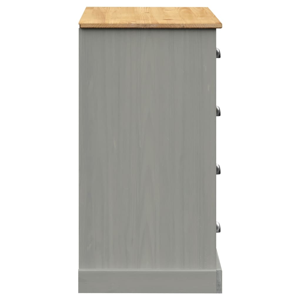 vidaXL Servantă cu sertare VIGO, gri, 113x40x75 cm, lemn masiv de pin vidaXL Servantă cu sertare VIGO, gri, 113x40x75 cm, lemn masiv de pin