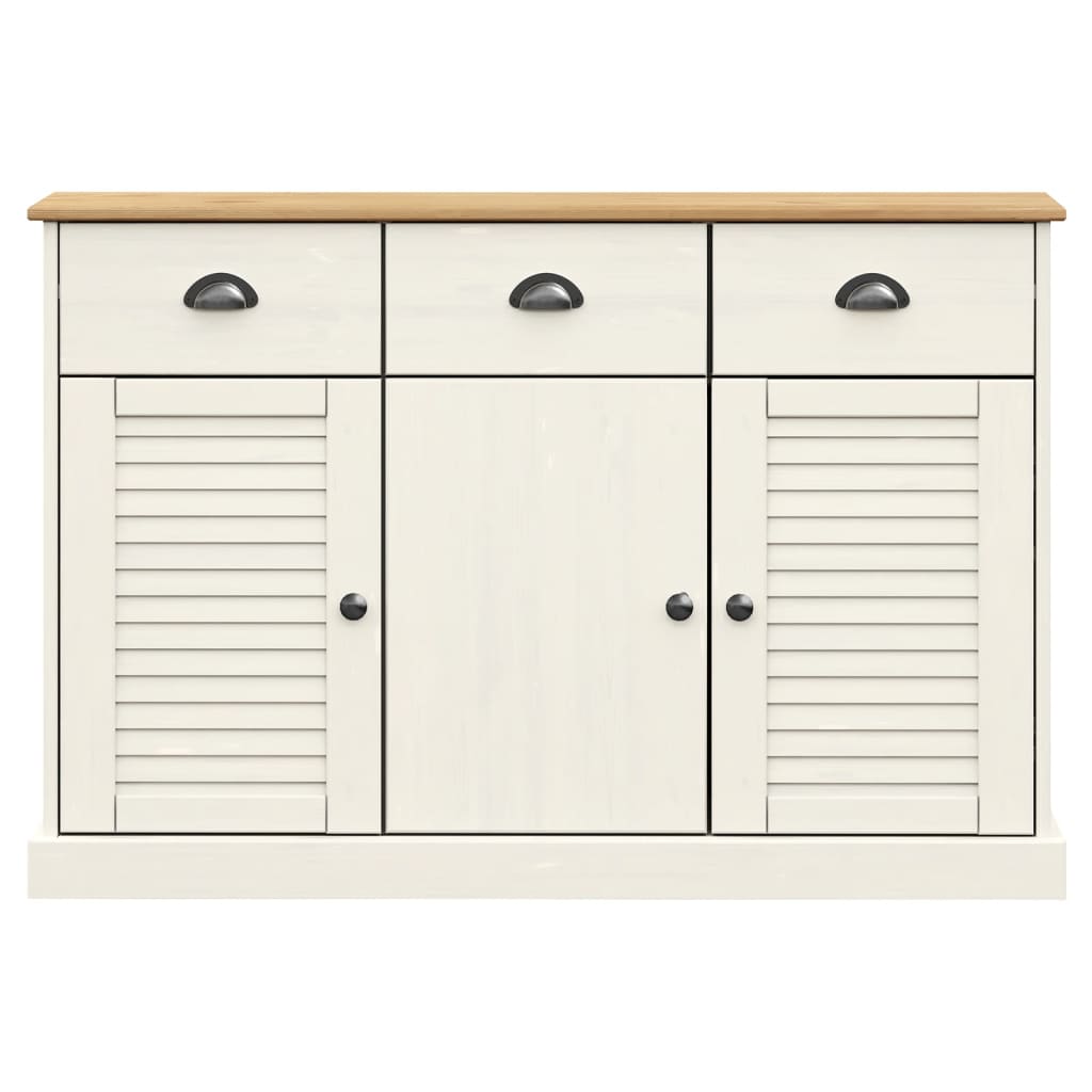 vidaXL Servantă cu sertare VIGO, alb, 113x40x75 cm, lemn masiv de pin vidaXL Servantă cu sertare VIGO, alb, 113x40x75 cm, lemn masiv de pin