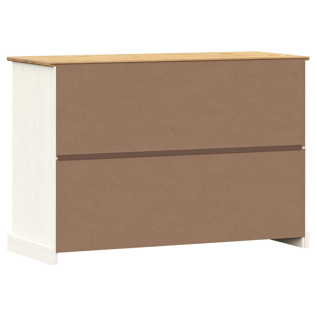 vidaXL Servantă cu sertare VIGO, alb, 113x40x75 cm, lemn masiv de pin vidaXL Servantă cu sertare VIGO, alb, 113x40x75 cm, lemn masiv de pin