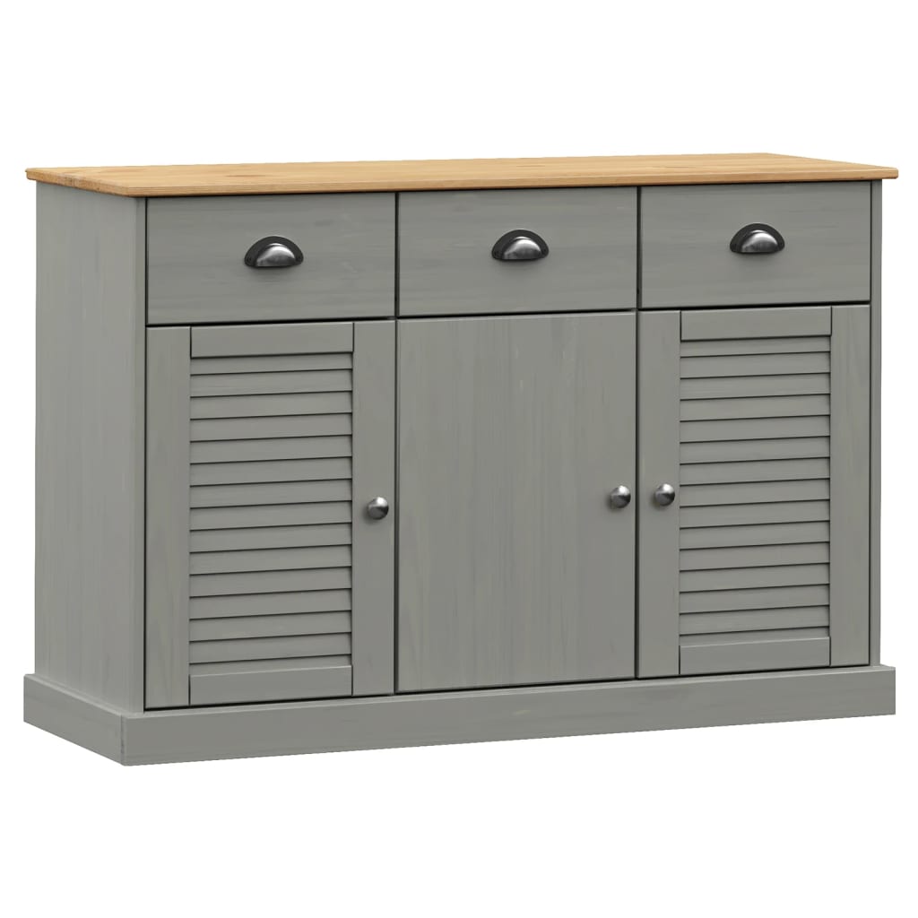 vidaXL Servantă cu sertare VIGO, gri, 113x40x75 cm, lemn masiv de pin vidaXL Servantă cu sertare VIGO, gri, 113x40x75 cm, lemn masiv de pin
