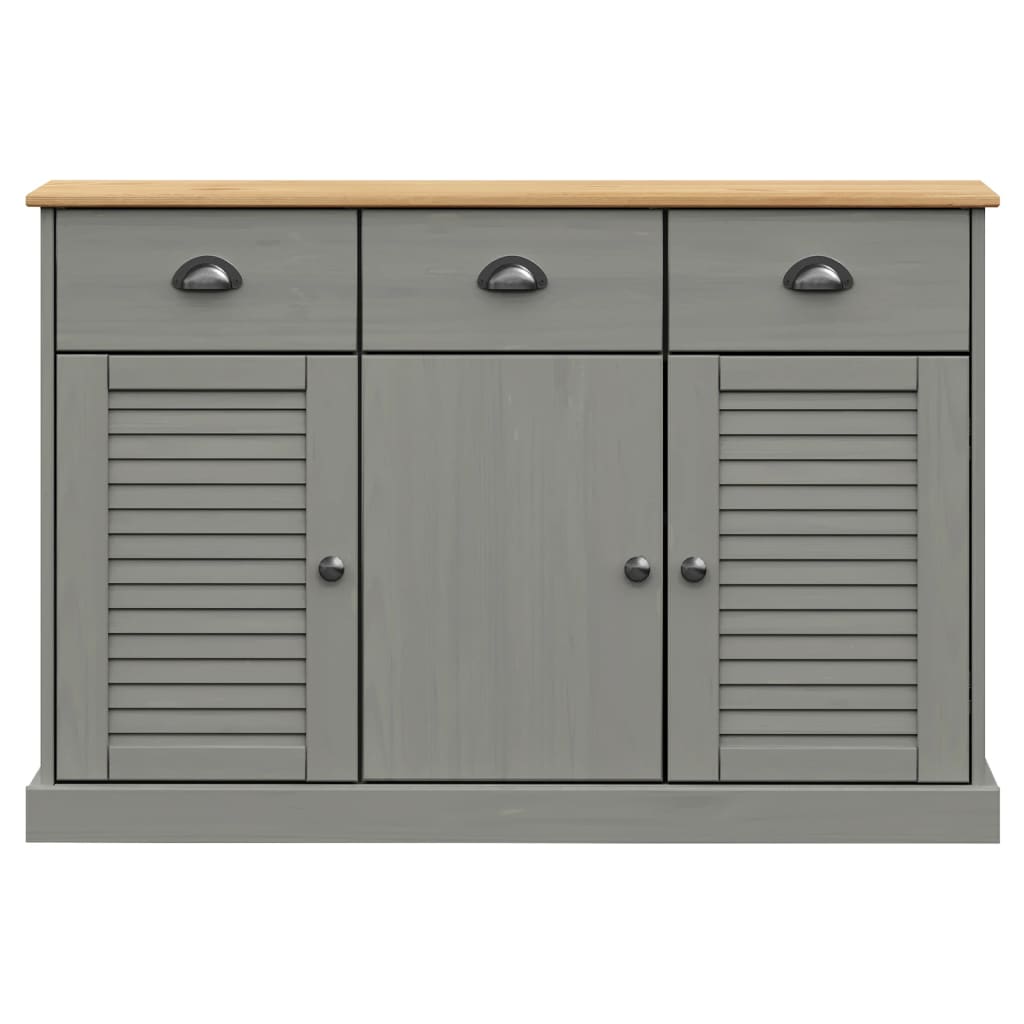 vidaXL Servantă cu sertare VIGO, gri, 113x40x75 cm, lemn masiv de pin vidaXL Servantă cu sertare VIGO, gri, 113x40x75 cm, lemn masiv de pin