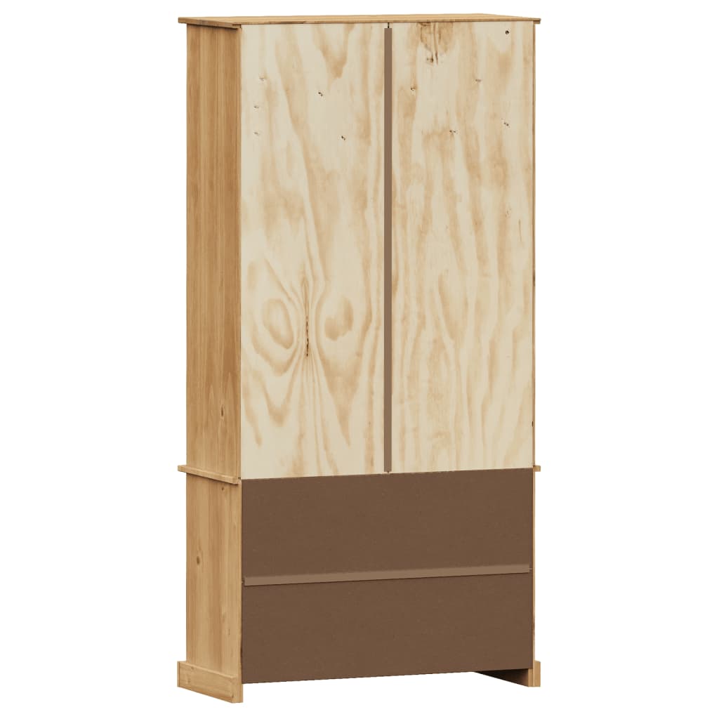 vidaXL Vitrină de sticlă VIGO, 85x35x170 cm, lemn masiv de pin