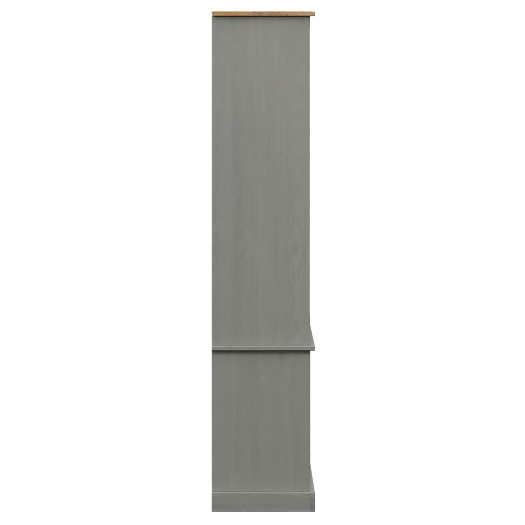 vidaXL Vitrină de sticlă VIGO, gri, 85x35x170 cm, lemn masiv de pin vidaXL Vitrină de sticlă VIGO, gri, 85x35x170 cm, lemn masiv de pin