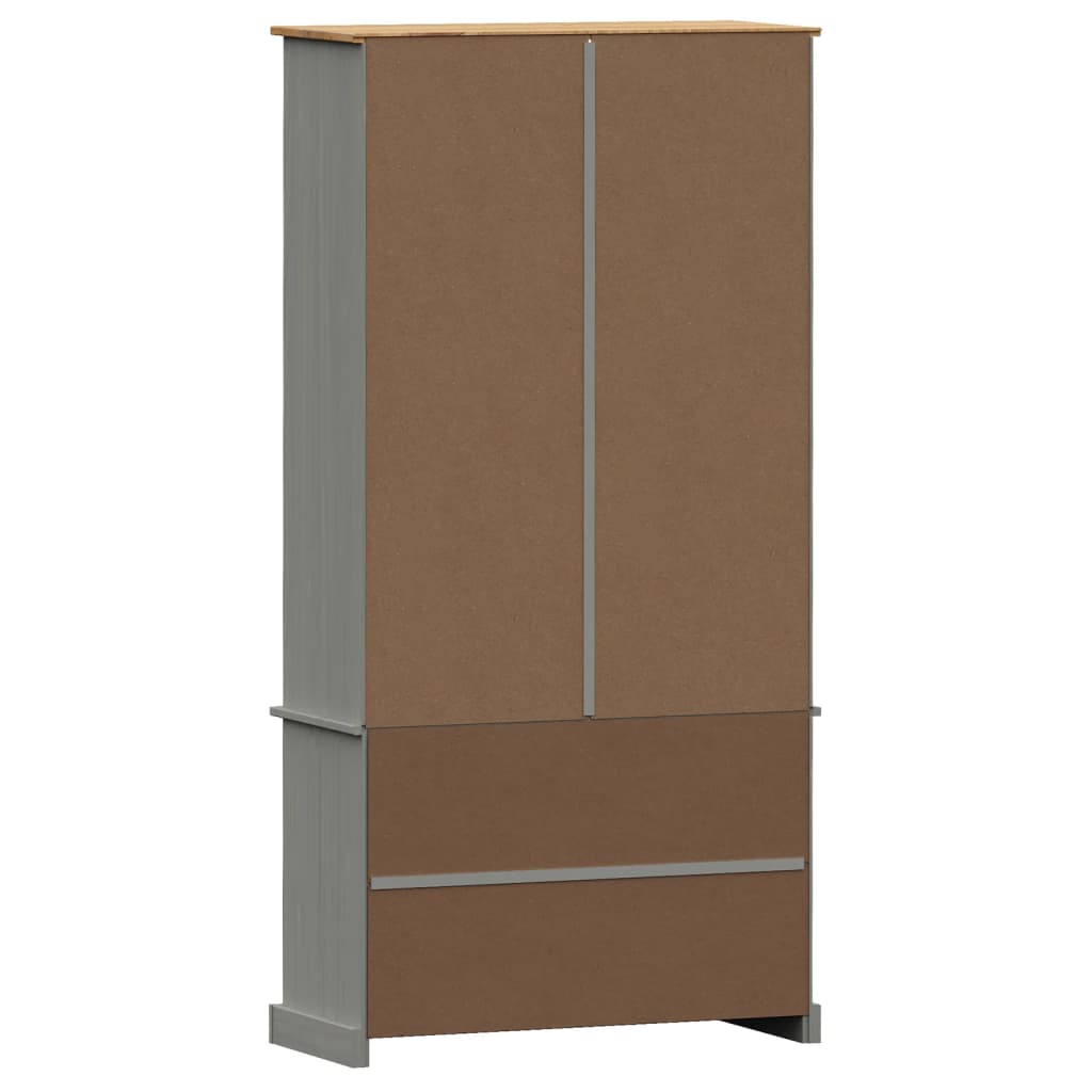 vidaXL Vitrină de sticlă VIGO, gri, 85x35x170 cm, lemn masiv de pin vidaXL Vitrină de sticlă VIGO, gri, 85x35x170 cm, lemn masiv de pin