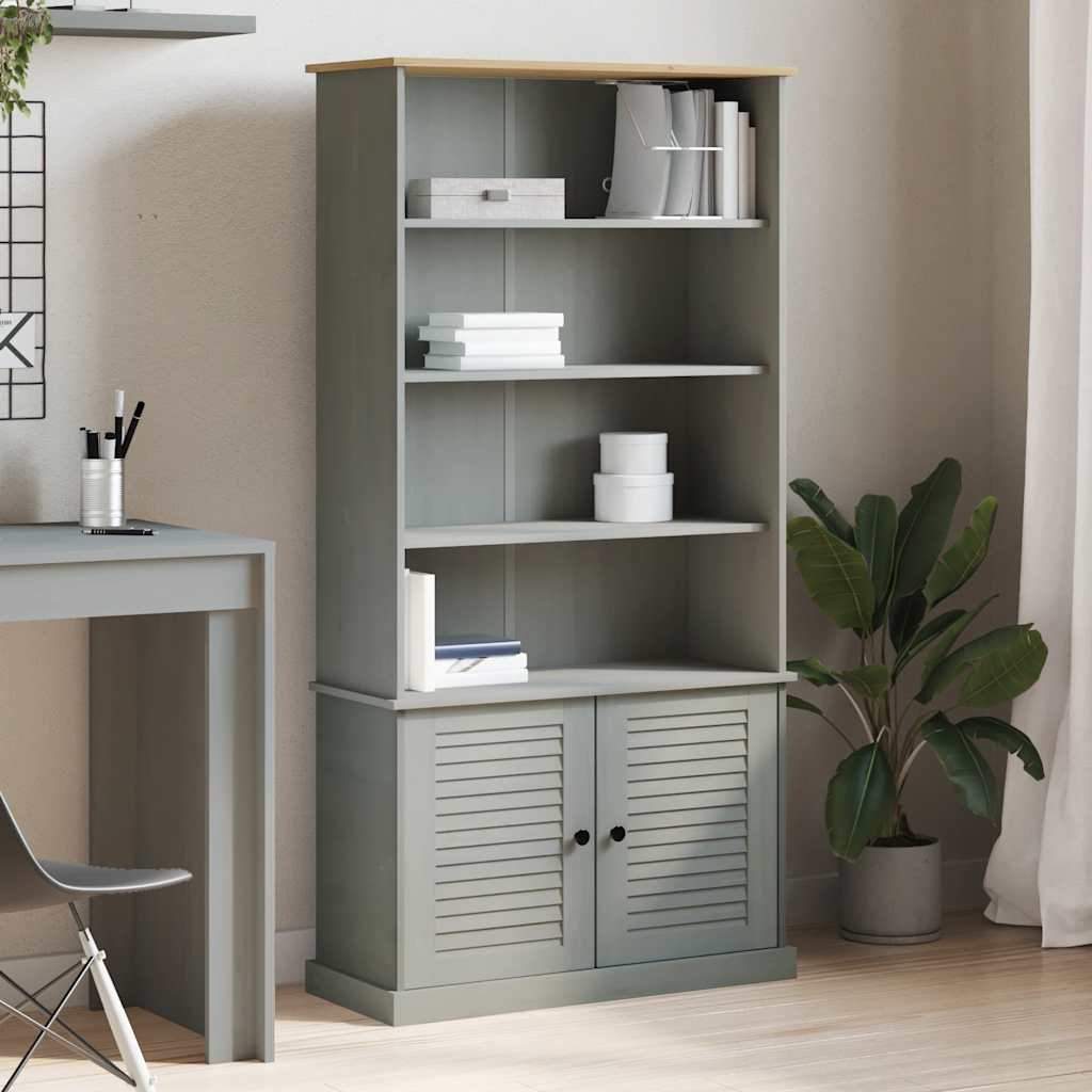 vidaXL Bibliotecă „VIGO”, gri, 85x35x170 cm, lemn masiv de pin vidaXL Bibliotecă „VIGO”, gri, 85x35x170 cm, lemn masiv de pin